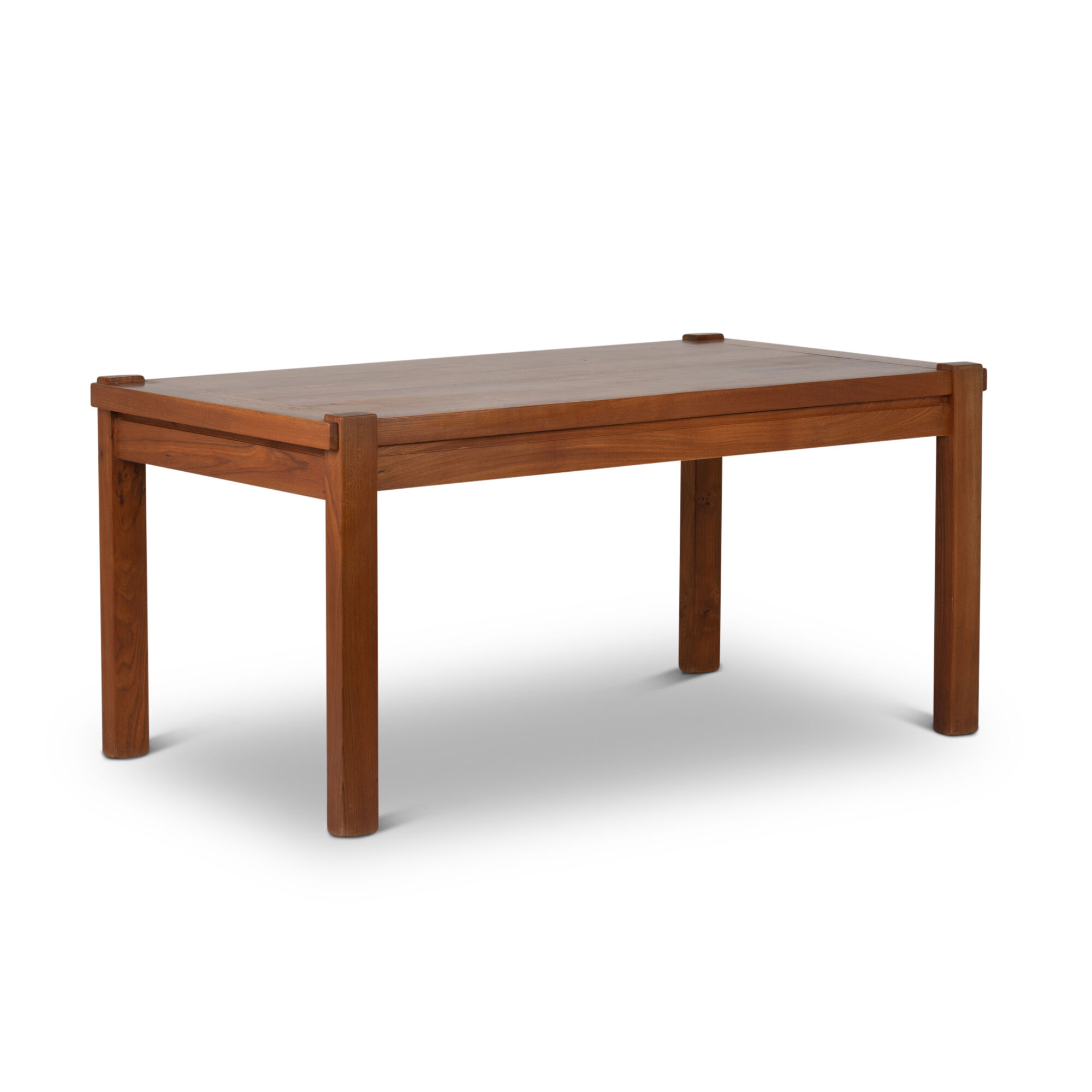 Blond solid elm table, seltz house, 1960s