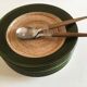 Set de 8 assiettes plates en grès 1970 St Clément bois de rondin de ferme