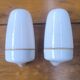 Pair of Bauhaus porcelain and opaline glass wall sconces, 1950