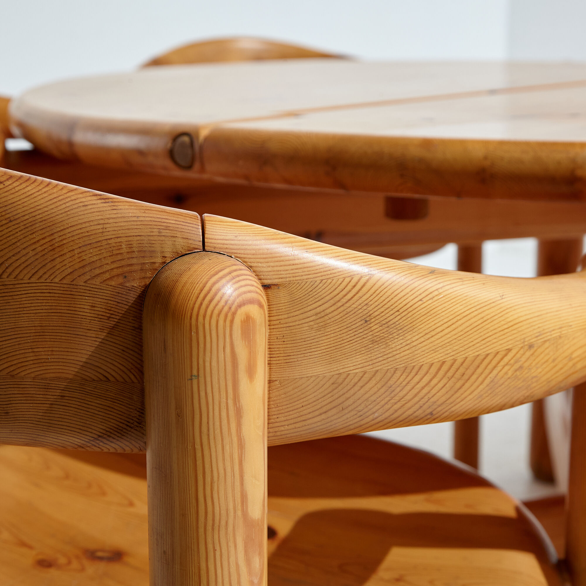 Pinewood dining set by rainer daumiller for hanex, set of 7