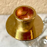 Pair of candlestick crystal Schneider France vintage 60s tbe