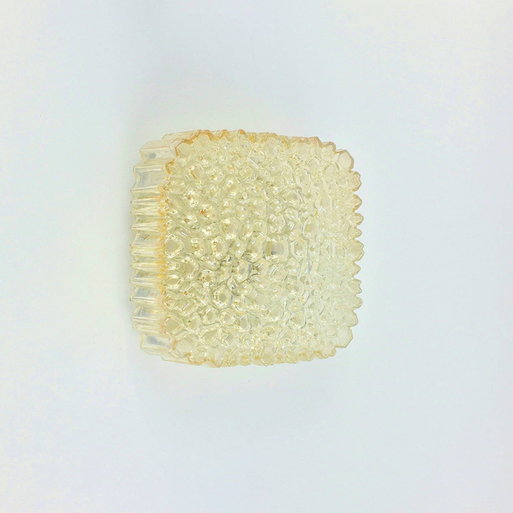 Mid-Century Amber Bubble Glass Wall Lamp by H. Tynell for Limburg, 1970s