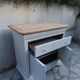 Buffet style Louis-Philippe in cherry wood – pearl grey & natural wood.