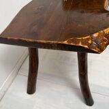 Brutalist vintage coffee table and 2 stools