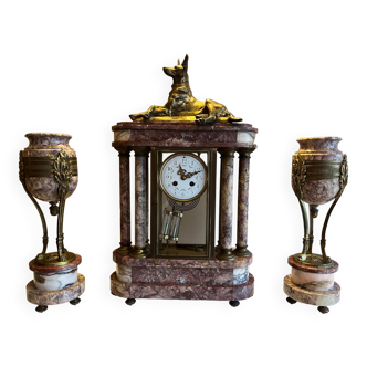 Classic marble and bronze clock