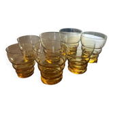 Lot de 7 verres colorés vintage