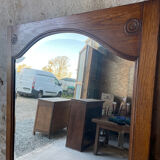Large antique wooden mirror