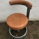 Siemens revolving and height adjustable brown industrial chair 1970