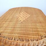 Table basse en rotin vintage