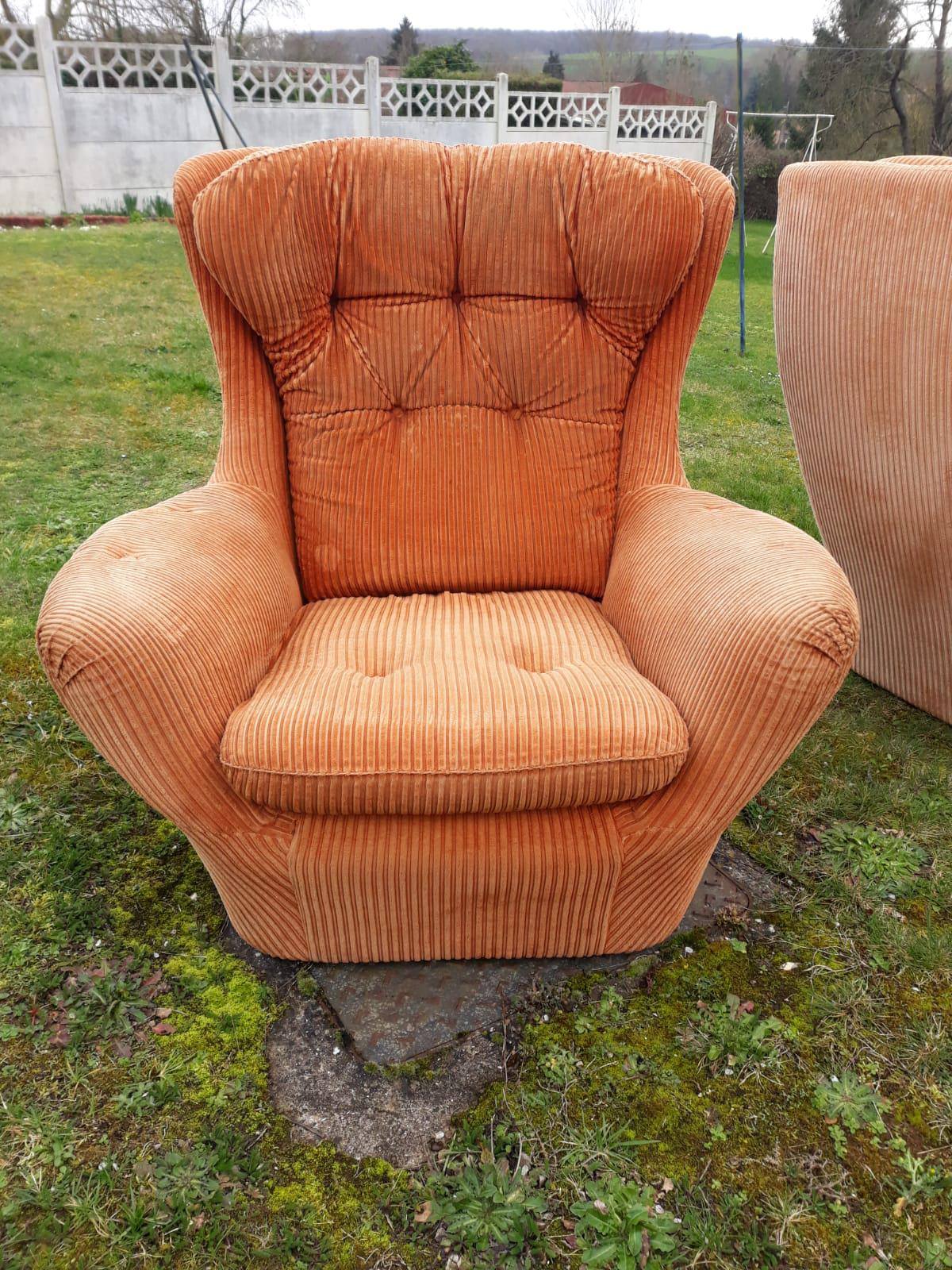 Pair of Steiner velvet armchairs