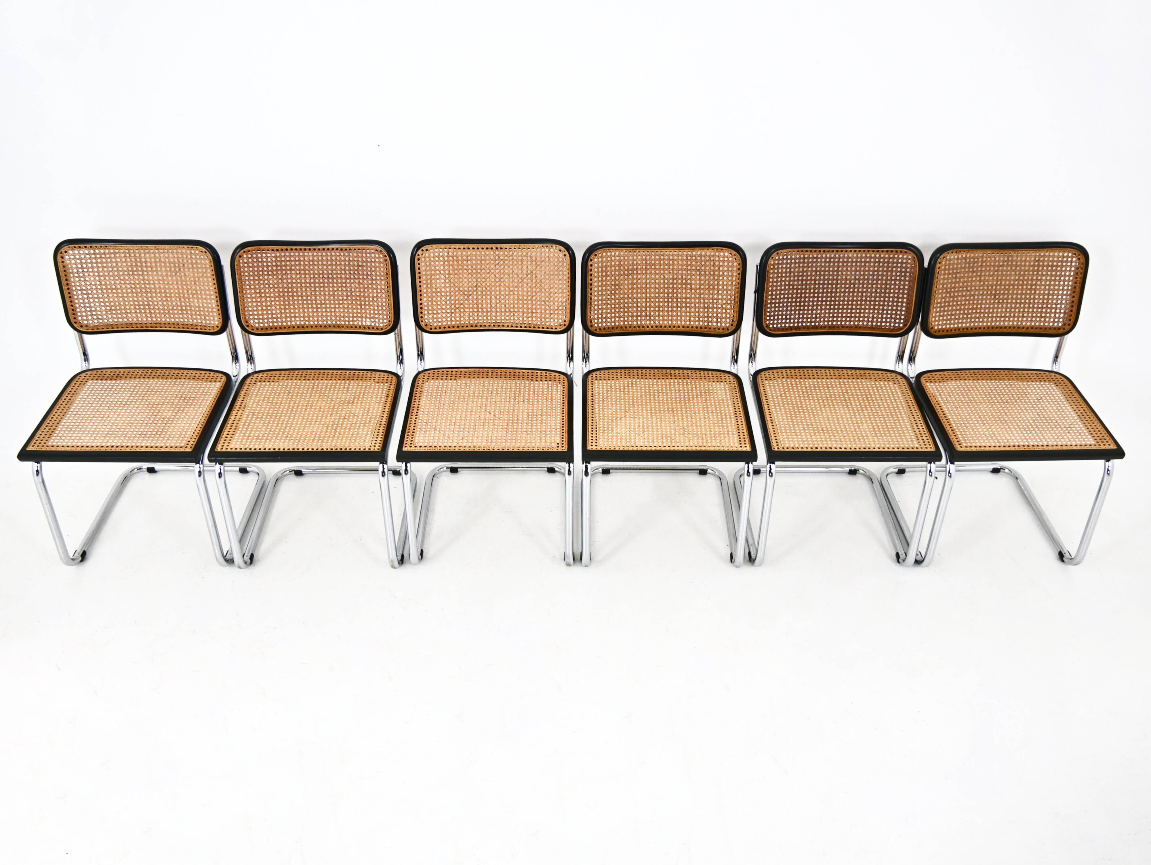 Set of 6 dining chairs, model B32 by Marcel Breuer
