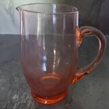 Vintage pink glass pitcher