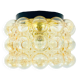 Lustre en verre bulle ambre de style mid-century par Helena Tynell pour Limburg, Allemagne, années 1960.