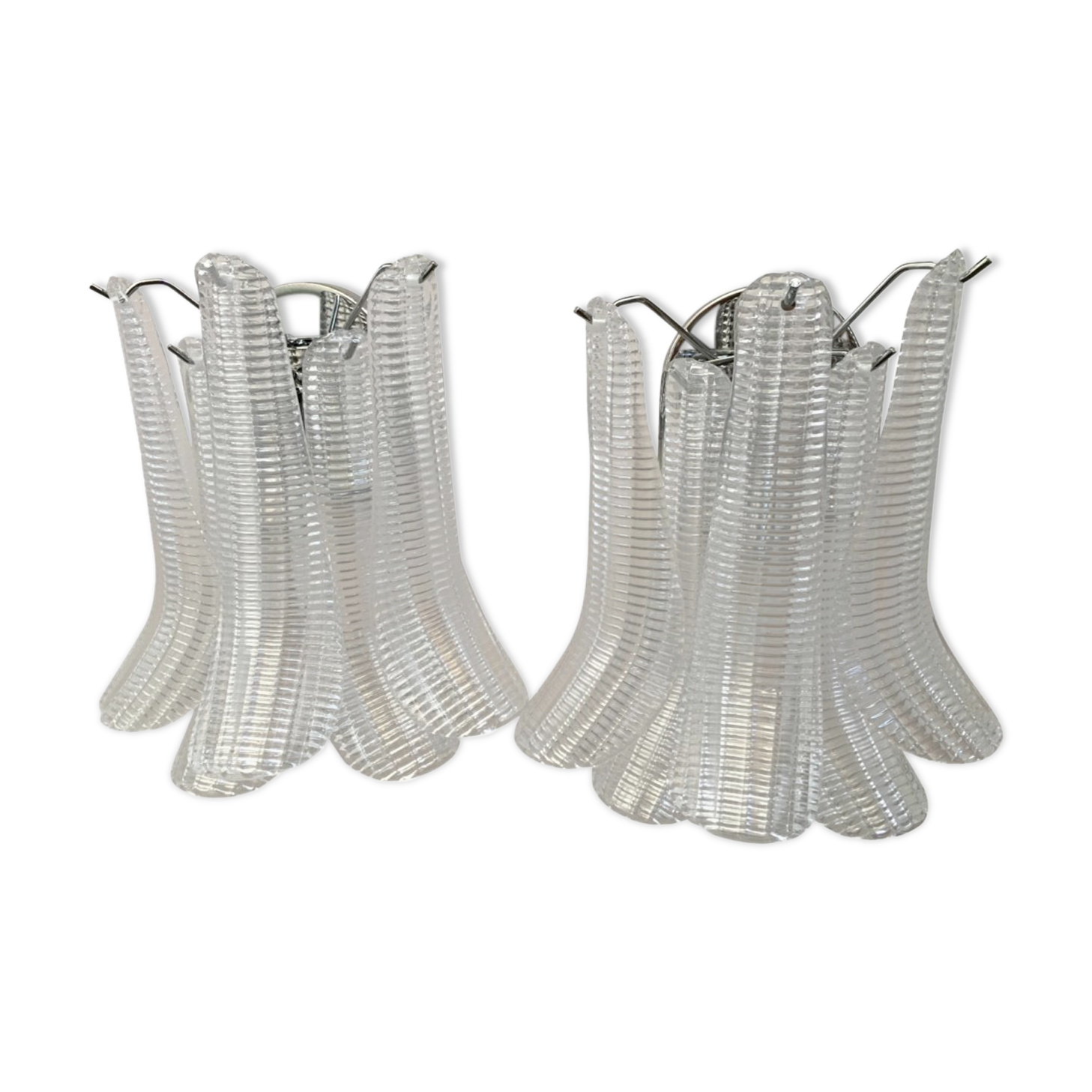 Chandelier white and transparent saddle mazzega