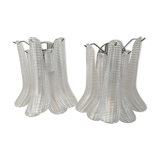 Chandelier white and transparent saddle mazzega