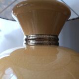 Yellow and gold ceramic table lamp | Kotska, saffron wax lampshade
