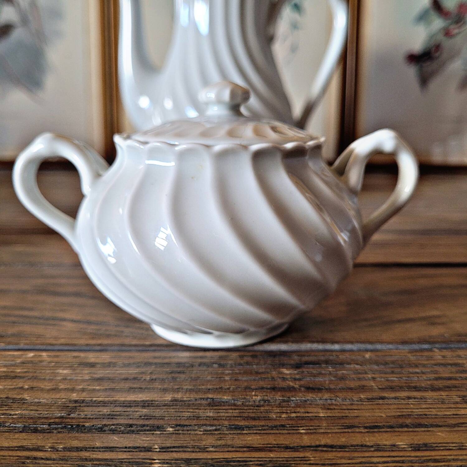 Haviland Torse Blanc porcelain, 12 cups and accessories. Limoges