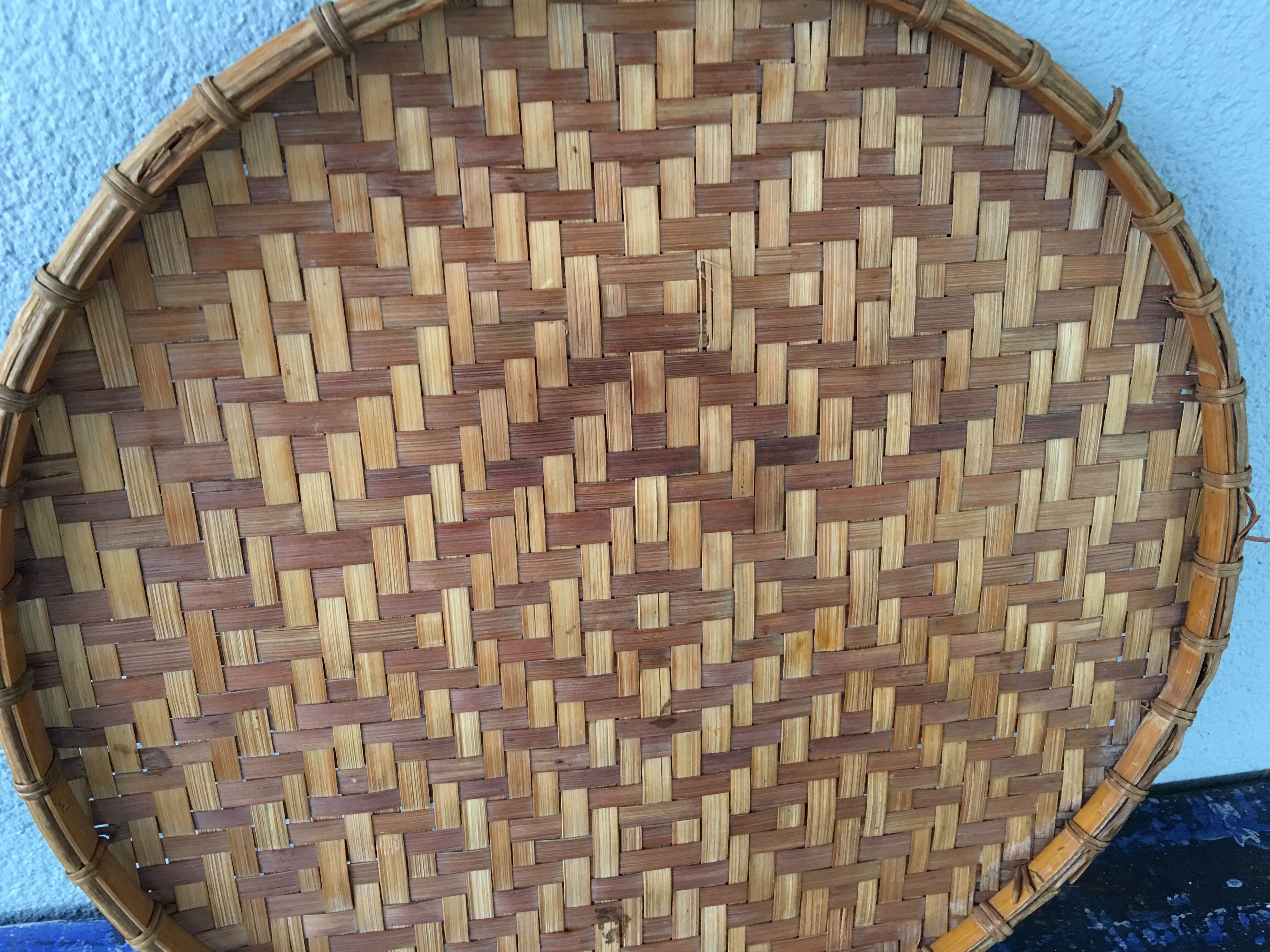 Braided bamboo platter 1970