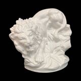 White clay, large Art Deco lion figure, Czech Republic, early 20th century