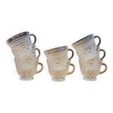 8 thick cut glass cups