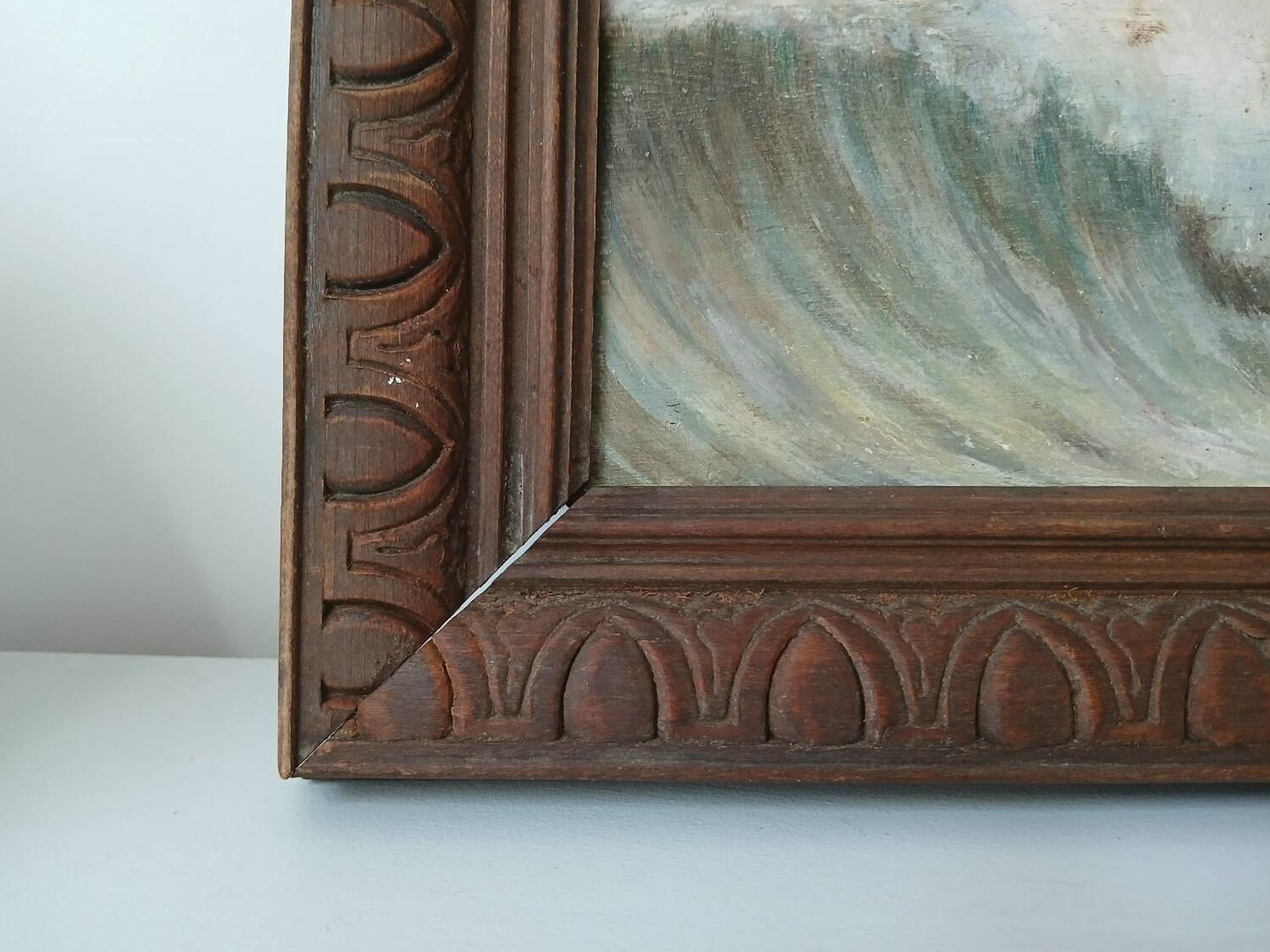 Painting on wood "seaside"