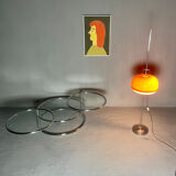 Glass coffee table with 3 trays