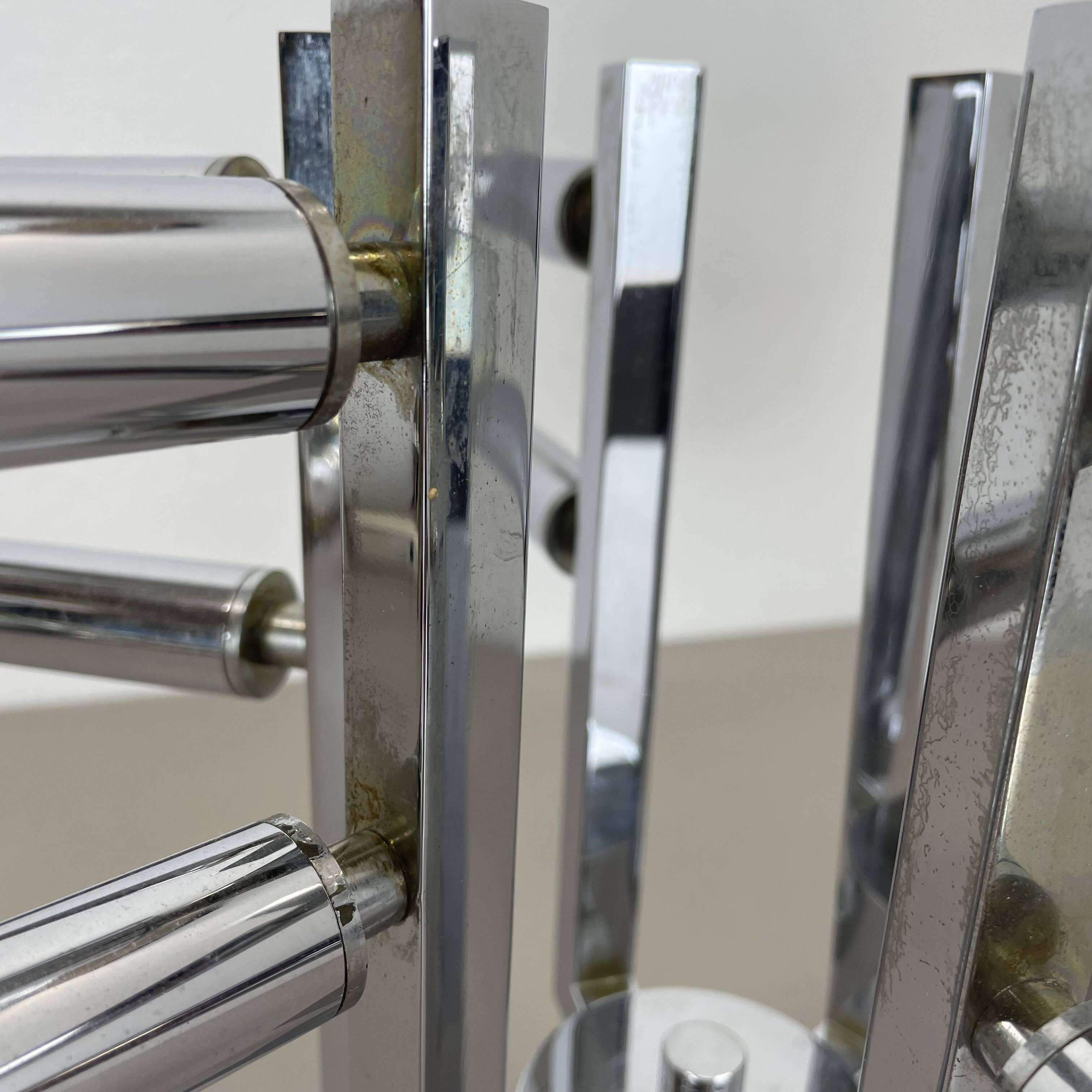 Modernist Huge chromed SPUTNIK Sciolari Style Ceiling Light, Italy, 1970s