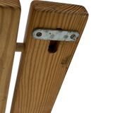 Porte-manteau vintage en pin avec miroir - design des années 1970