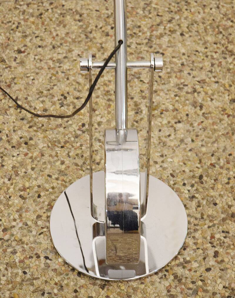 Paolo Tilche tilting floor lamp in chrome metal, 1970s