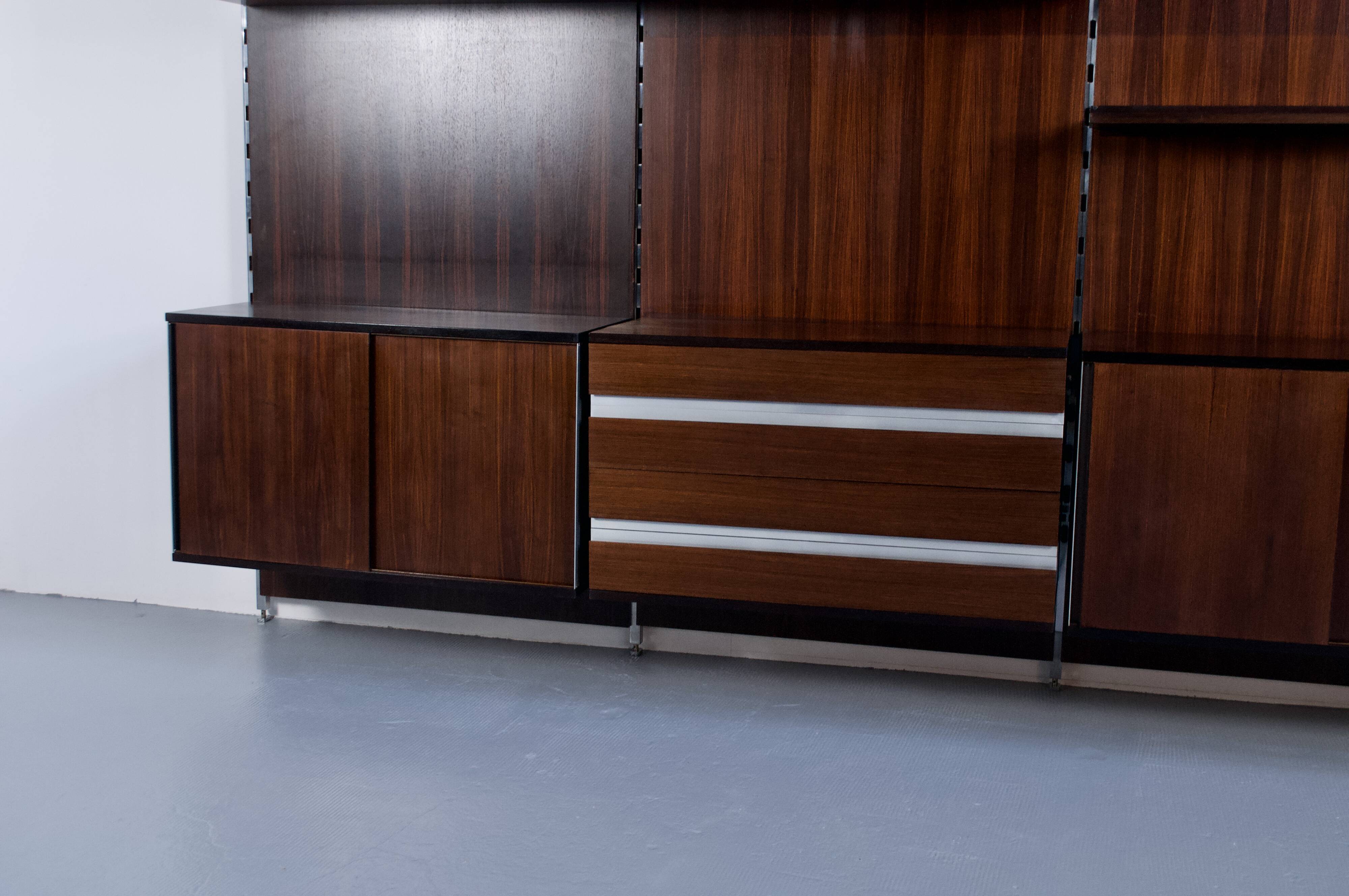 MODULAR SHELF ROSEWOOD ICO PARISI 1960s MIM ROMA PUBLISHER