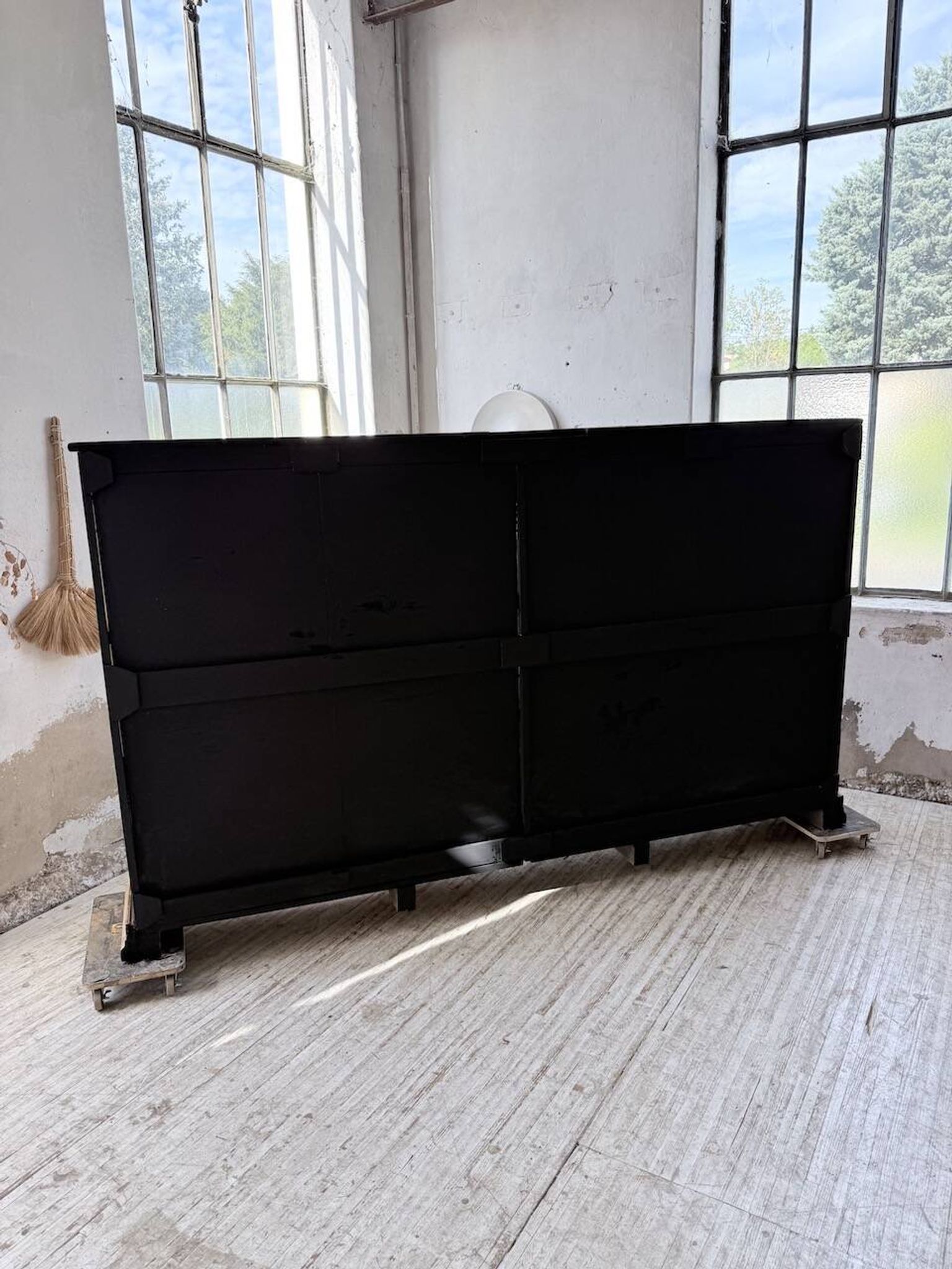 XXL industrial sideboard with glass doors