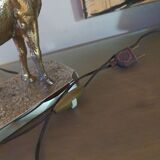 Vintage silvered bronze deer lamp