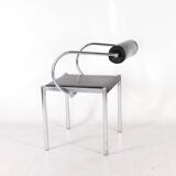 Set of 6 chrome and leather chairs