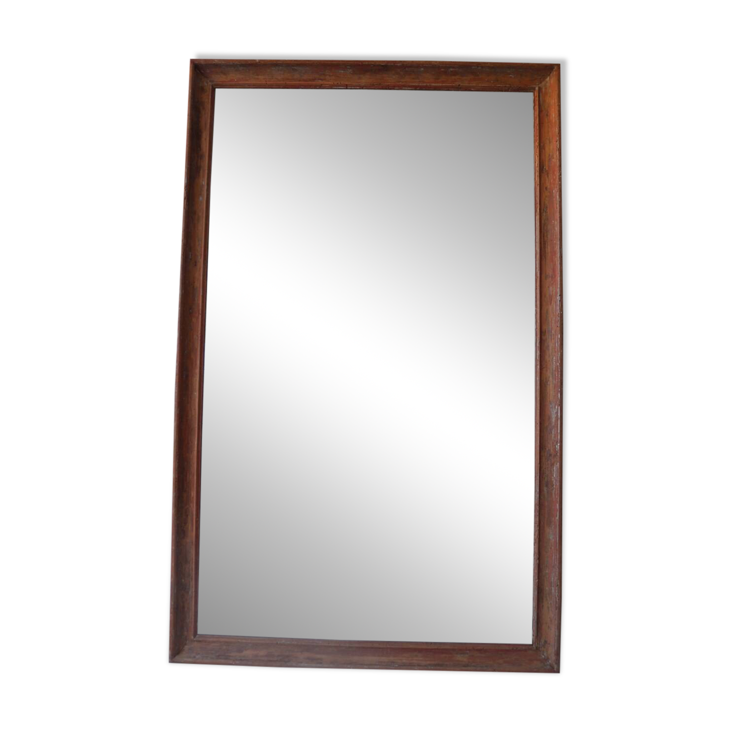 Large antique mirror in patinated wood h170cm