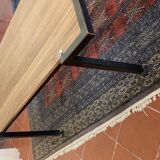 Steiner steel and walnut coffee table