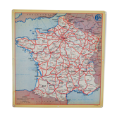 Carte de France en métal sncf