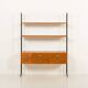Italian free standing shelving unit with drawers, 1970s