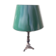 Metal lamp with green lampshade H 57 cm
