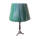 Metal lamp with green lampshade H 57 cm