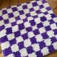 Housse de coussin carrée motif damier