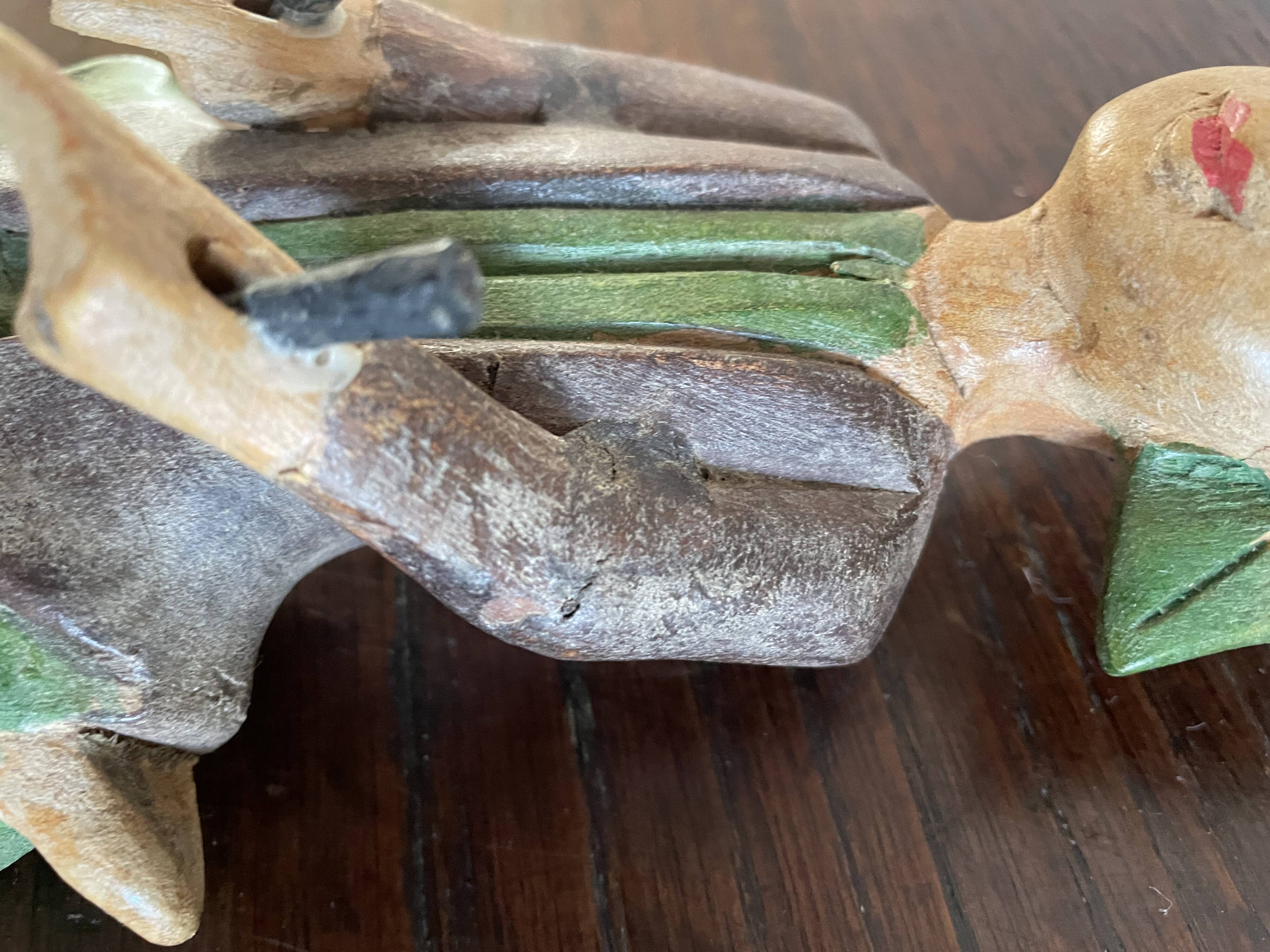 Polychrome wooden statuettes musicians from Asia