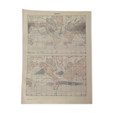 Lithography map on atmospheric pressure and temperatures of 1928
