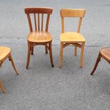 Set of 4 mismatched bistro chairs