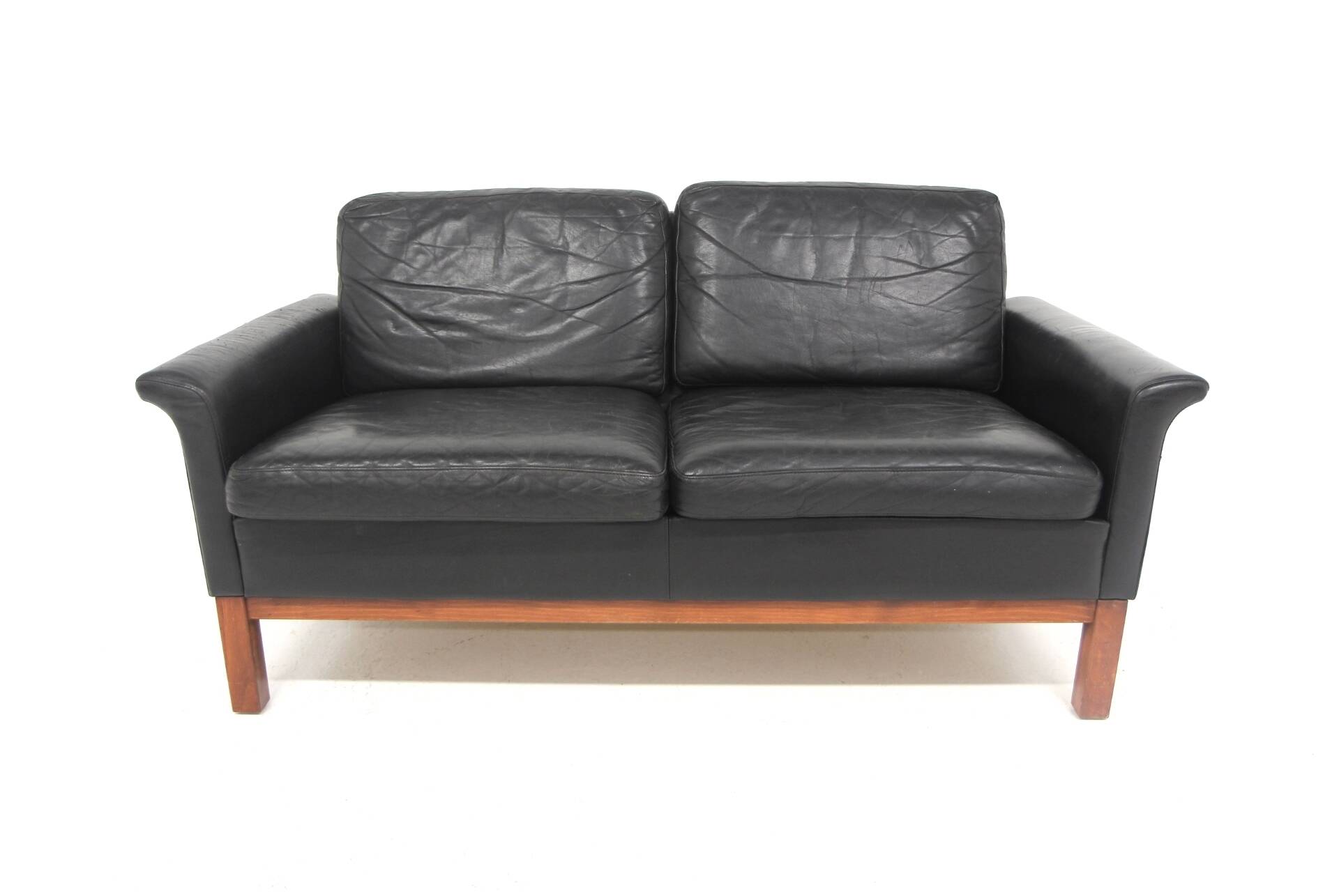 Scandinavian 2-seater leather sofa, Sweden, 1950