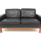 Scandinavian 2-seater leather sofa, Sweden, 1950