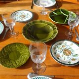 Set of 4 stemmed glasses with chiseled decoration