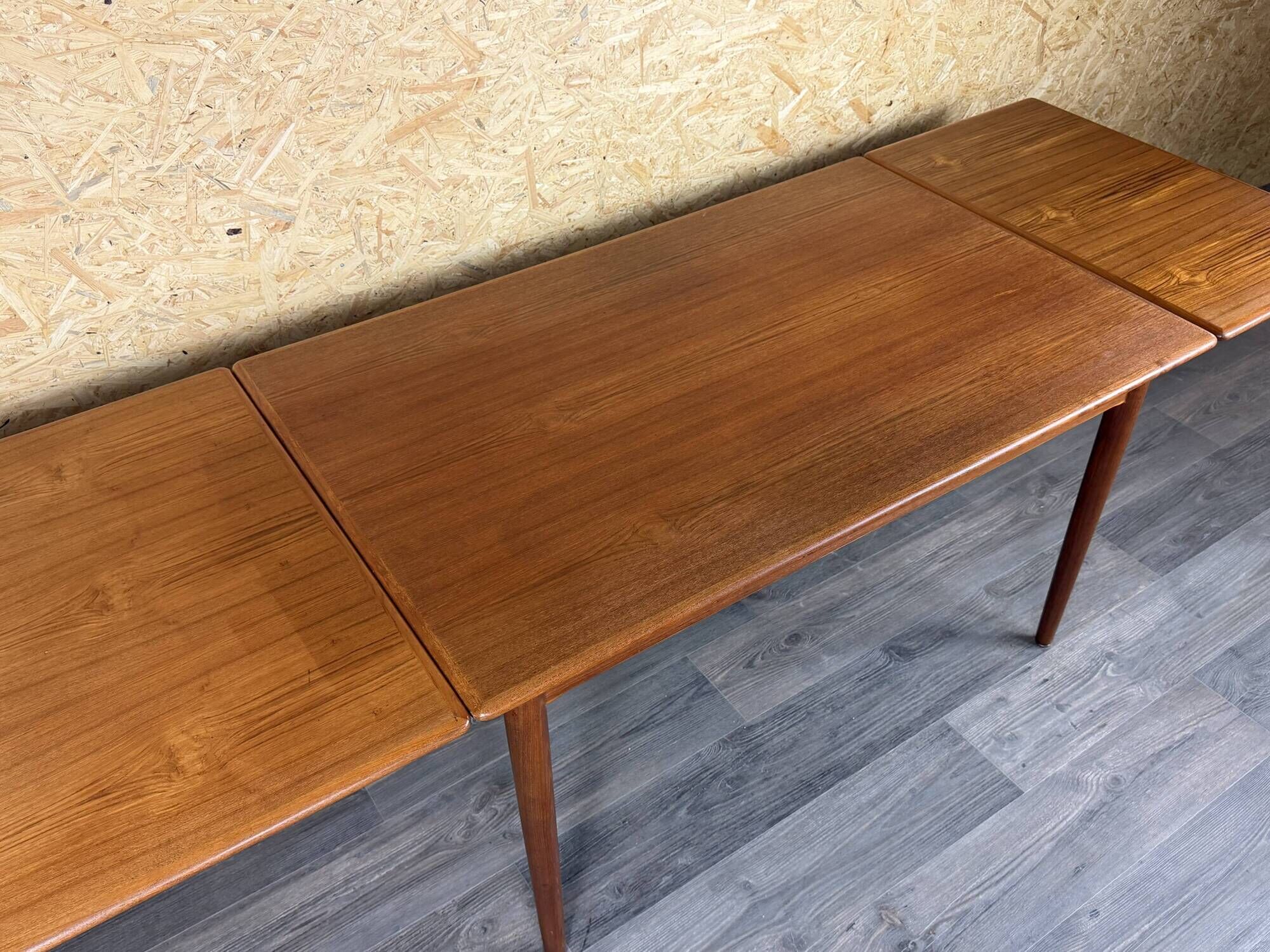 1960s 1970s Teak Extendable Dining Table Made in Denmark Danish Design