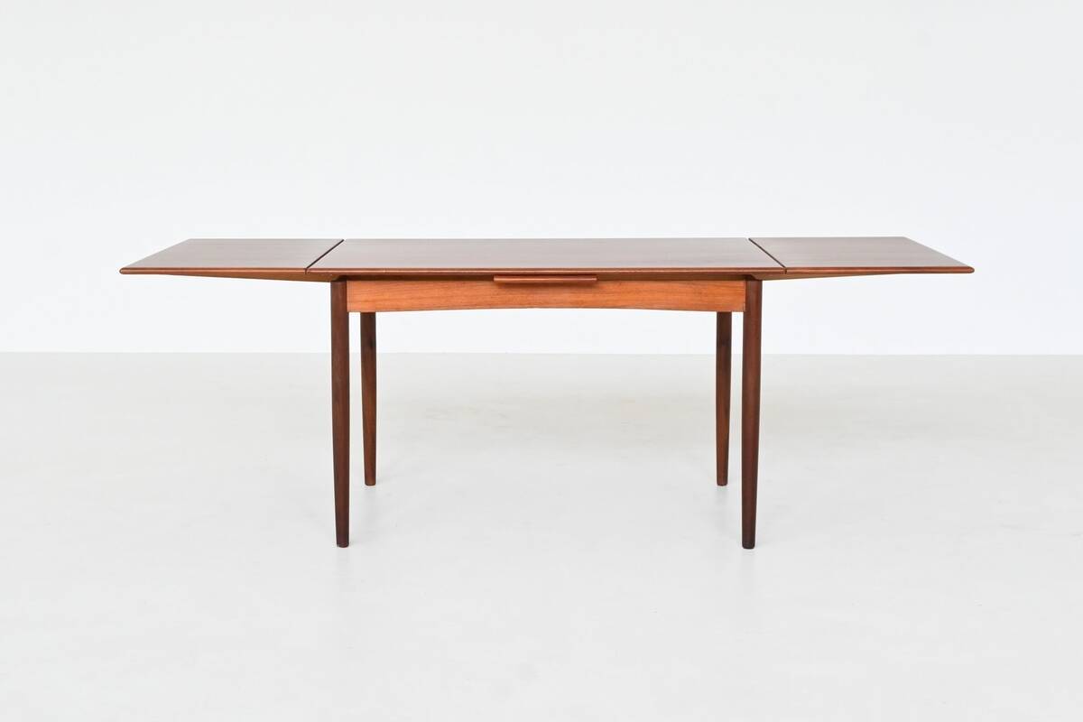 Table à manger extensible scandinave en teck, Danemark 1960