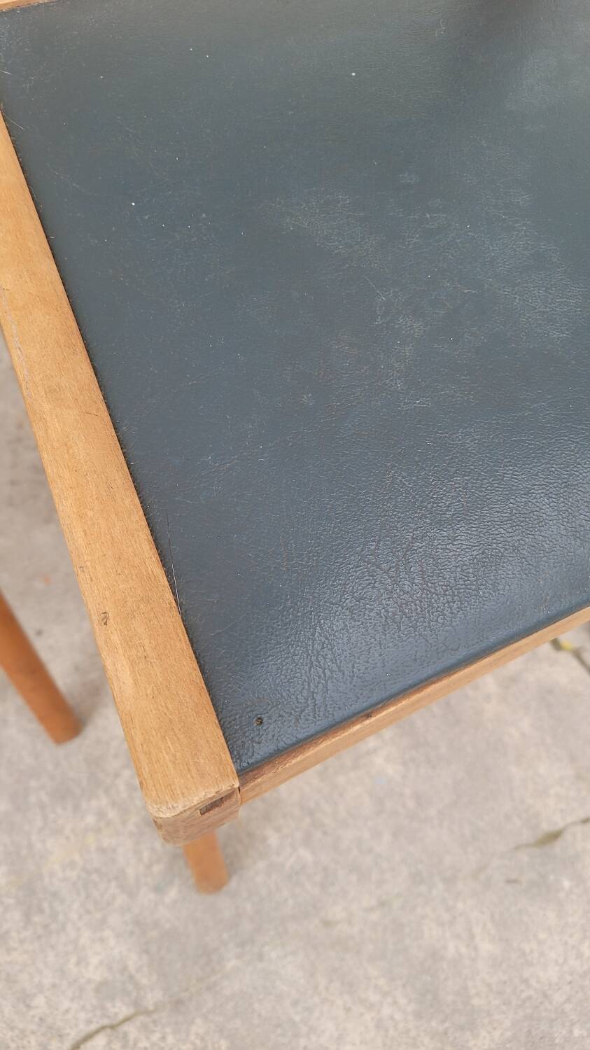 Series of 3 vintage chairs with compass legs - 1950s