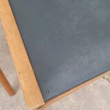 Series of 3 vintage chairs with compass legs - 1950s